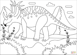 coloriage styracosaure dinosaure ceratopsien du cretace superieur coloriages a imprimer gratuits de montagne