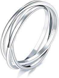 | oct 21, 2020 whether it's a piece of jewelry or. Amazon Com Boruo 925 Sterling Silver Ring Triple Interlocked Rolling High Polish Ring Size 4 12 Clothing Shoes Jewelry