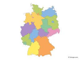 Detailed political map of germany with administrative divisions and major cities. Multicolor Map Of Germany With States Free Vector Maps