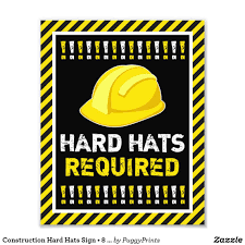 Construction Hard Hats Sign 8 X 10 Print Zazzle Com In 2021 Construction Signs Printable Concrete And Cranes Construction Zone Birthday Party