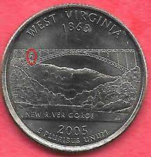 2005 D West Virginia State Quarter Error Coin Rev Die Chip Uncirculated Error Coins Coins Valuable Coins