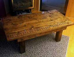 Viking Coffee Table Rune Carved Coffee Table Viking Decor Home Decor Decor