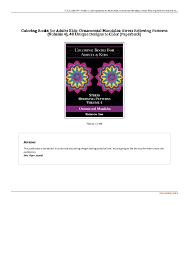 Select one of 1000 printable coloring pages of the category adult. Pdf Coloring Books For Adults Kids Ornamental Mandalas Stress Relieving Patterns Latasha Jamieamanda Academia Edu