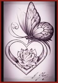 Resultado De Imagen Para Dibujos De Amor A Lapiz Faciles De Copiar Rose And Butterfly Tattoo Butterfly Tattoo Designs Tattoos