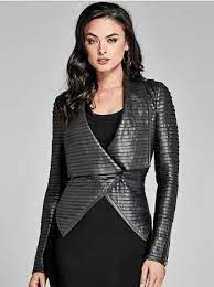 Pin On Leather Hooded Jacket