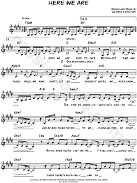 Smarturl.it/gespot?iqid=gehwa as featured on cuts both ways. Gloria Estefan Here We Are Sheet Music Leadsheet In E Major Transposable Download Print Sku Mn0042078