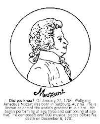 Wolfgang Amadeus Mozart Was Born In Salzburg Austria In 1756 Wolfgang Amadeus Mozart On Crayola Com Mozart Amadeus Composer Lessons