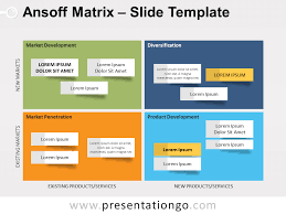 Igor ansoff has been called the father of strategic management. a pioneer in his field, ansoff developed a number of completely new corporate management concepts, combining them with earlier. Ansoff Matrix Template For Powerpoint And Google Slides