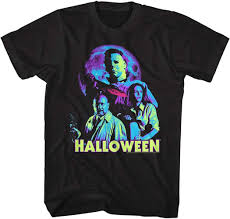 Amazon.com: American Classics Halloween Movie Neon Moon Michael Myers Adult  Short Sleeve Graphic T-Shirt