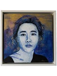 Vintage Will Rodgers Portrait Acrylic Painting 20" x 16" Paul Ober