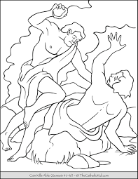 Story abel and cain coloring page for kids coloring sky for cain and abel coloring pages on the internet printable coloring book although can be suddenly presented at the reception table. Bible Coloring Page Cain Kills Abel Thecatholickid Com