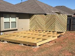 Looking for privacy for your urban property? Diy Floating Deck Phase 2 Chevron Privacy Wall Handmade Haven