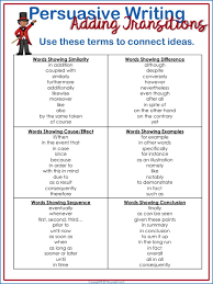 Transitions Make Kids Persuasive Paragraphs Flow Persuasive Writing Writing Transition Words Persuasive Writing Examples