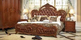 Shop for wooden bed frames at bed bath & beyond. Ob 0314047 Luxury And Traditional Solid Wood Bed With Brown Leather Bb Furnishings