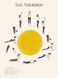 Sun Salutation By Amanda Leon On Artfully Walls Yoga Sun Salutation Yoga Art Hatha Yoga Postures