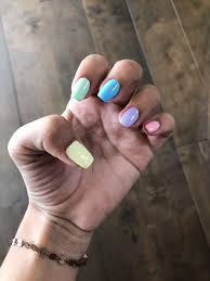 Rainbow acrylic nails by tye's dyes nail artists. Summer Rainbow Acrylic Nails Short Acrylic Nails Bright Summer Acrylic Nails Acrylic Nails Pastel
