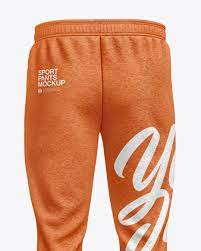 Men S Melange Sport Pants Mockup In Apparel Mockups On Yellow Images Object Mockups