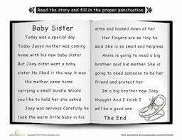 Worksheets Baby Sister Punctuate The Story Earth Day Worksheets Stories Education Com