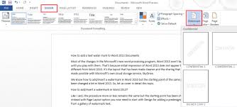 Choose watermark (in the page background group). How To Add Image Watermark Or Custom Text To Word 2013