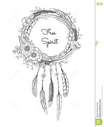 Black And White Dream Catcher Clipart Dreamcatcher With Feathers And Flowers Stock Vector Dream Catcher Drawing Dream Catcher Boho Tattoos