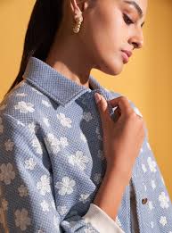 Edith Lurex Knit Blue Co-ord Set