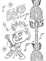Simple kings and queens coloring page for children. Queen Barb Trolls 2 World Tour Coloring Pages Printable
