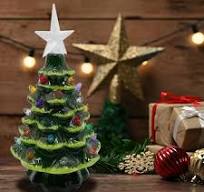 Ceramic Christmas Tree with LED Lights, 7.4in Hand Painted Ceramic  Christmas Tree That Light Up Tabletop Decoration Vintage Ceramic Light up  Christmas ...