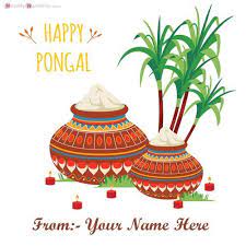 Pongal Greetings Photos With Your Name Generator Images Happy Pongal Happy Pongal Wishes Happy Birthday Wishes Photos