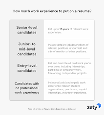 You have a much better chance of standing out if you write a cv specifically aimed at just one position. Resume Work Experience History Job Description Examples
