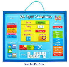 wooden educational magnetic my first calendar weather chart