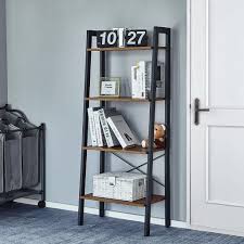 Standregal Bücherregale 4 Ebenen Leiter Regal Stabiles