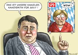 115.000 pflegekräfte an corona gestorben +++ grüne: Spd Kanzlerkandidatur 2017 Sigmar Gabriel Mit Angela Merkel Qf 2015 07 24 Copyright Karikatur Marian Kamensky Weltexpress
