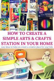How We Created A Simple Arts Crafts Station In Our Home Kids Art Station Craft Station Easy Arts And Crafts
