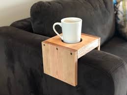 Wooden Cup Holder Arm Rest Table Tray Cup Cozy Etsy In 2020 Arm Rest Table Tray Table Sofa Arm Table