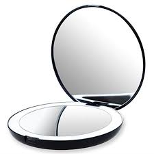 Led Lighted Travel Makeup Mirror 1x 10x Magnification Compact Daylight Led Portable Folding Travel Mirror Walmart Com Walmart Com