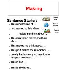 Through sentences we tell other people what we think, feel, or what we want to do. Making Connections Sentence Starters By We Give A Hoot About Teaching