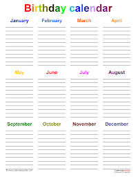 This date may very well be depending on the moves of celestial bodies like the sun and moon. Birthday Calendars Free Printable Microsoft Word Templates