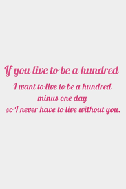 If You Live To Be A Hundred I Want To Live To Be A Hundred Minus One Day So I Never Have To Live Without You Romantic Notebook Gift For Women Girls