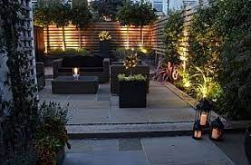 Lighting Maybe One Too Many Lights In This Small Area But I Like The Effect Of The Up Lighters Garden Lighting Outdoor Garden Lighting