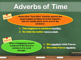 These adverbs can describe how often, how long or when something takes place. Focusing Adverbs And Adverbs Of Time
