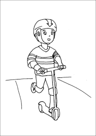 Select from 20946 printable crafts of cartoons, nature, animals, bible and many more. Boy Riding Razor Scooter Coloring Page