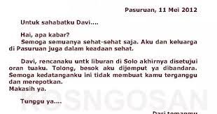 Atau masih kesulitan nulisnya gimana? Contoh Surat Tidak Resmi Untuk Guru Orangtua Sahabat Saudara Kosngosan