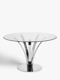 Southern enterprises knox console table. John Lewis Partners Moritz 4 Seater Glass Top Dining Table Stainless Steel