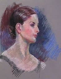 Original Pastel authentic Ptg. Head Study of Stunning Brunette. Colorado  artist PSA