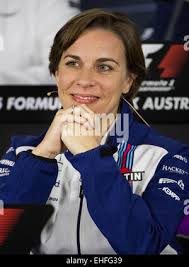 Williams Deputy Team Principal Claire Williams talks in the Team Principals  Press Conference during the first practice session of the 70th Anniversary  Formula One Grand Prix at Silverstone Race circuit, Northampton Stock