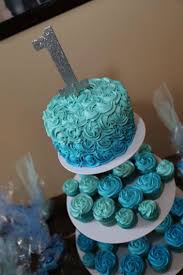 Birthday Cupcake Cake Ideas For Boys Blue Ombre Smash Cake And Cupcakes Swirl Design Mr Onederful Birthday Party Ideas Mr Onederful Birthday Smash Cake Boy