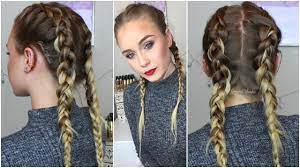 Twist all the strands once and start going to the left and on top, then to the right and on the bottom with the hair. Dutch Braids How To Hide Clip Ins Extensions Gemmacliffordxo Youtube