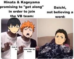 It's only too funny in the meme, almost like a marco/polo effect except with date tech's cheer. The Freaking Accuracy Memes Anime Kagehina Kageyama Hinatashouyou Daichi Hq Haikyuu Lol Funny Haikyuu Funny Haikyuu Kageyama Haikyuu Characters