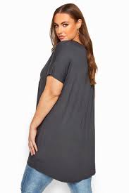 Charcoal Grey La Femme Lips Foil Print T Shirt Yours Clothing