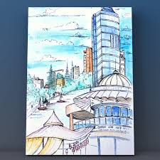 Urban Sketching Of Brisbane Australia Riverside Building And Coffee Urban Sketching Watercolor Paintings Easy Urban Sketchers